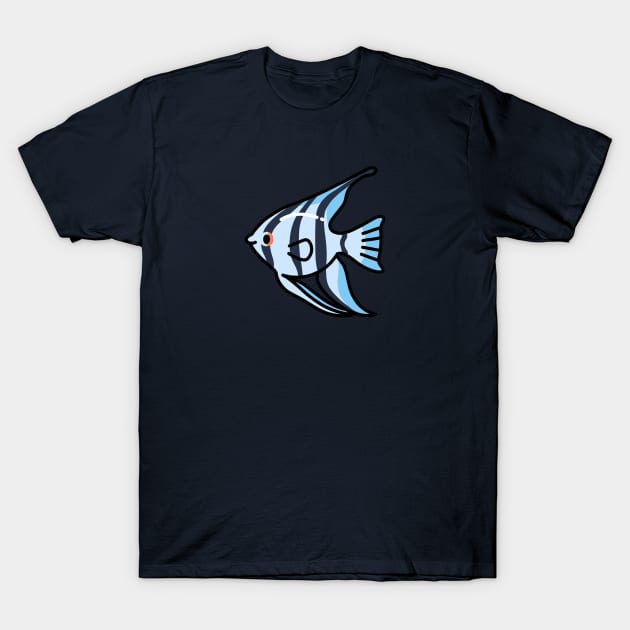 Blue Zebra Angelfish T-Shirt by littlemandyart